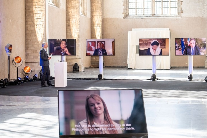 Isabel Provoost op scherm tijdens Meet-up 2022