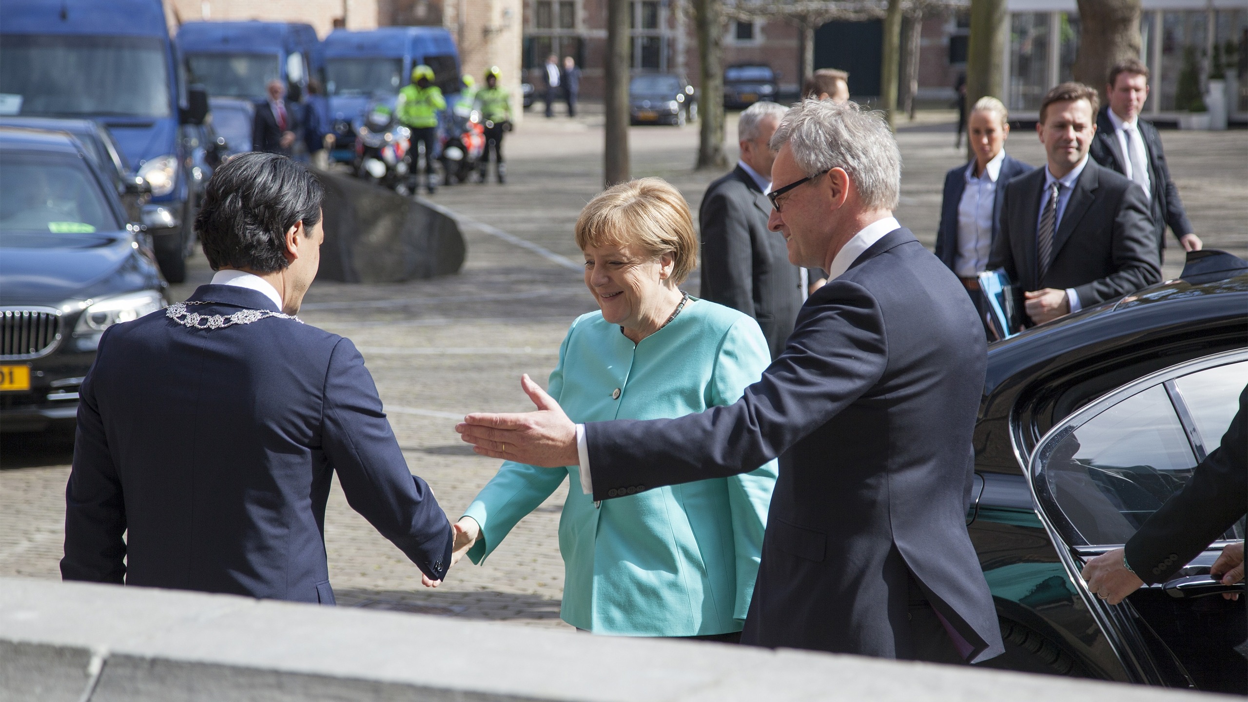 Aankomst Angela Merkel